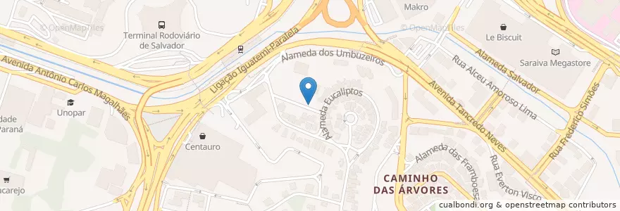 Mapa de ubicacion de O Quintal Café e Bistrô en برزیل, منطقه شمال شرقی برزیل, باهیا, Região Metropolitana De Salvador, Região Geográfica Intermediária De Salvador, Microrregião De Salvador, سالوادور.