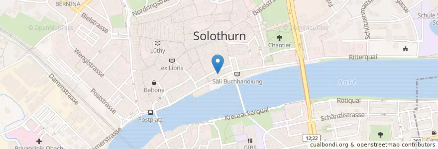 Mapa de ubicacion de Stadttheater en 스위스, Solothurn, Amtei Solothurn-Lebern, Bezirk Solothurn, Bezirk Wasseramt, Solothurn.