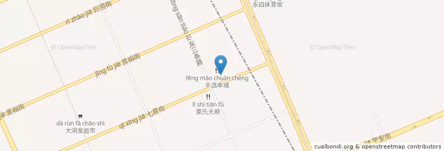 Mapa de ubicacion de 坛肉砂锅9元 en China, Heilongjiang, Mudanjiang City, Dong'an District, Qixing Subdistrict.
