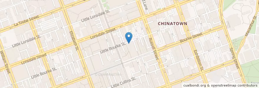 Mapa de ubicacion de Spicy Fish Restaurant en Australie, Victoria, City Of Melbourne.