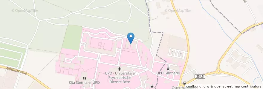 Mapa de ubicacion de Notfallzentrum Kinder- Jugendpsychiatrie - NZKJP en Schweiz, Bern, Verwaltungsregion Bern-Mittelland, Verwaltungskreis Bern-Mittelland, Ostermundigen.