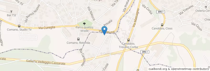 Mapa de ubicacion de Tavesio en Suisse, Tessin, District De Lugano, Circolo Di Vezia.
