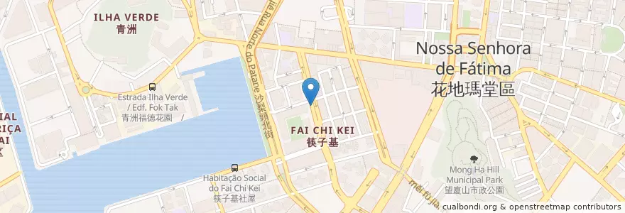 Mapa de ubicacion de 筷子基總站 Fai Chi Kei / Terminal en China, Macau, Guangdong, Concelho De Macau, 珠海市, 香洲区, 花地瑪堂區 Nossa Senhora De Fátima.