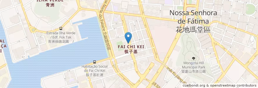 Mapa de ubicacion de 筷子基總站 Fai Chi Kei / Terminal en Chine, Macao, Guangdong, Municipalité De Macao, 珠海市, 香洲区, 花地瑪堂區 Nossa Senhora De Fátima.