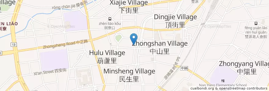 Mapa de ubicacion de 博˙士雞排 en Taiwan, 臺中市, 豐原區.