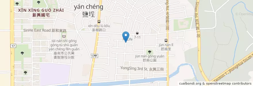 Mapa de ubicacion de 包子饅頭 en Tayvan, 臺南市, 南區.