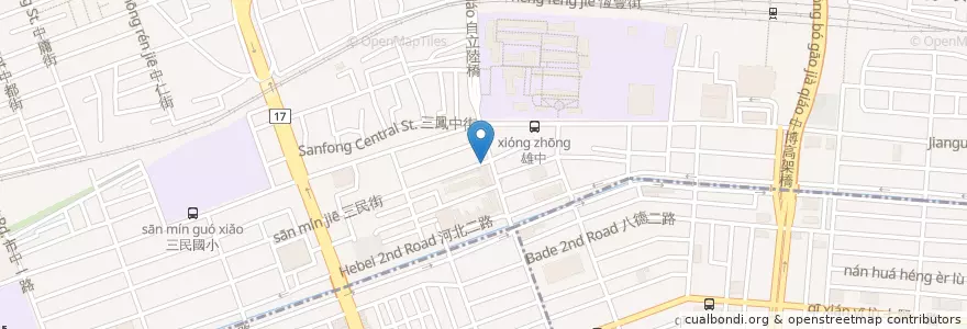 Mapa de ubicacion de 蝦米飯 en 臺灣, 高雄市, 三民區.