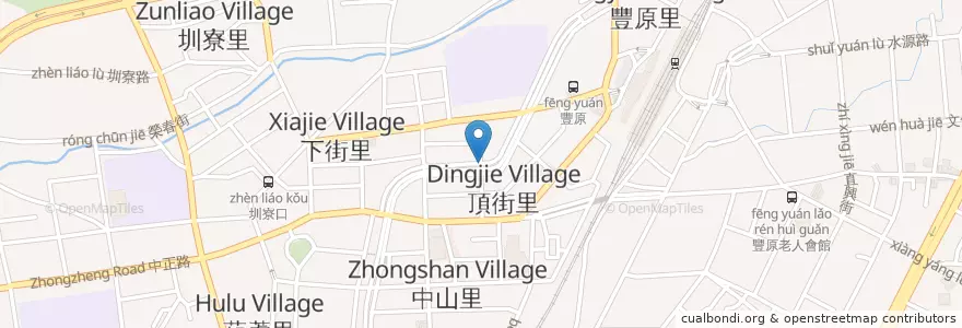 Mapa de ubicacion de 台中市葫蘆墩圳停車場 en Tayvan, Taichung, 豐原區.