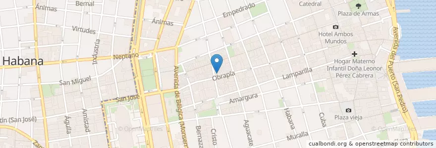Mapa de ubicacion de La Bodeguilla  en كوبا, La Habana, La Habana Vieja.