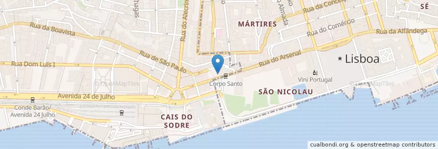 Mapa de ubicacion de Porter en Portugal, Lisbonne, Grande Lisboa, Misericórdia.