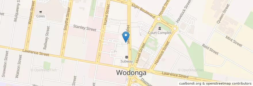 Mapa de ubicacion de Westpac en Australie, Victoria, City Of Wodonga.