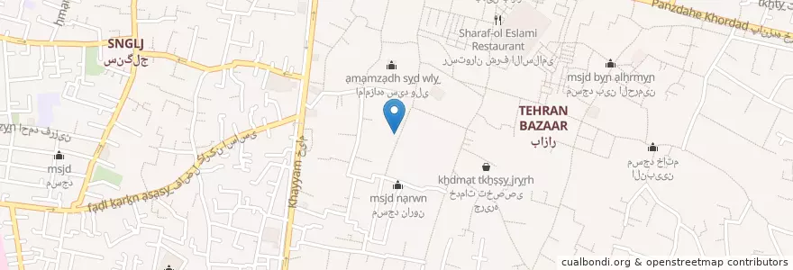 Mapa de ubicacion de قهوه قالی en إیران, طهران, مقاطعة طهران, طهران, بخش مرکزی شهرستان تهران.