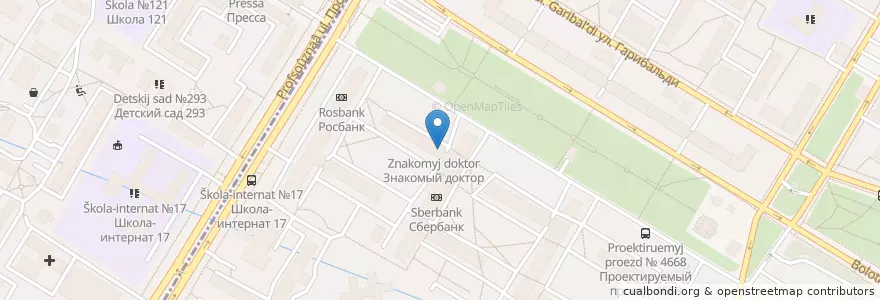 Mapa de ubicacion de Горздрав en Rússia, Distrito Federal Central, Москва, Юго-Западный Административный Округ, Район Черёмушки.