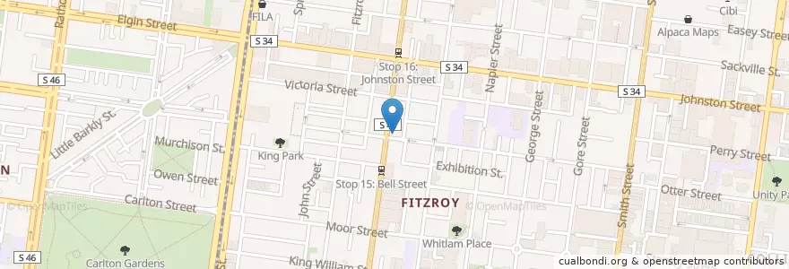 Mapa de ubicacion de Sutton Gallery en Australia, Victoria, City Of Yarra.