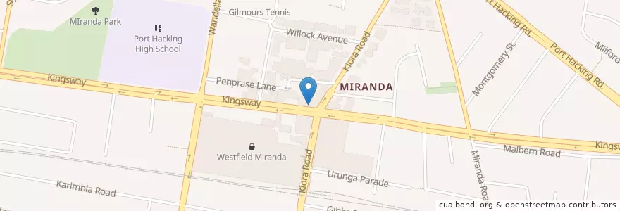 Mapa de ubicacion de Miranda Medical Centre en Australië, Nieuw-Zuid-Wales, Sutherland Shire Council, Sydney.
