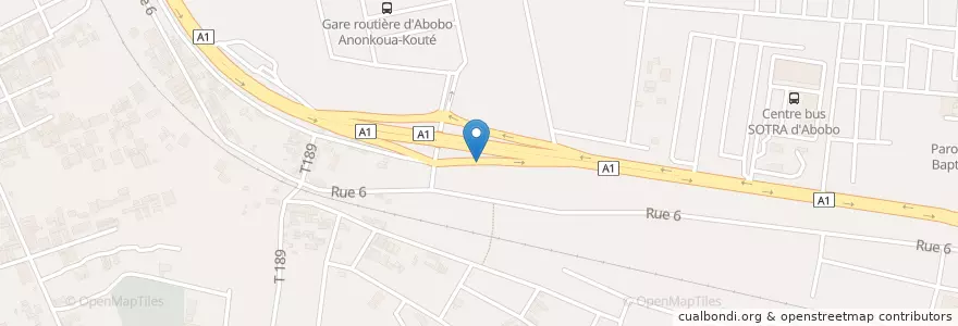 Mapa de ubicacion de Quincallerie en Costa D'Avorio, Abidjan, Abobo.