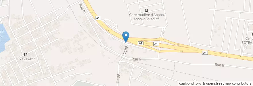Mapa de ubicacion de Kiosque en Elfenbeinküste, Abidjan, Abobo.