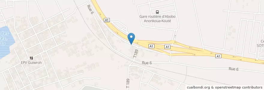Mapa de ubicacion de Restaurant Le Talier D'Or en Costa Do Marfim, Abidjan, Abobo.