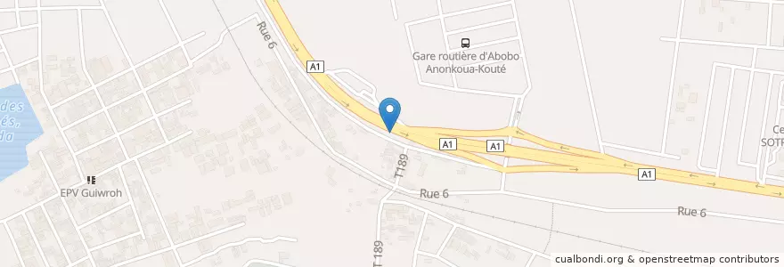 Mapa de ubicacion de Maquis en Ivoorkust, Abidjan, Abobo.
