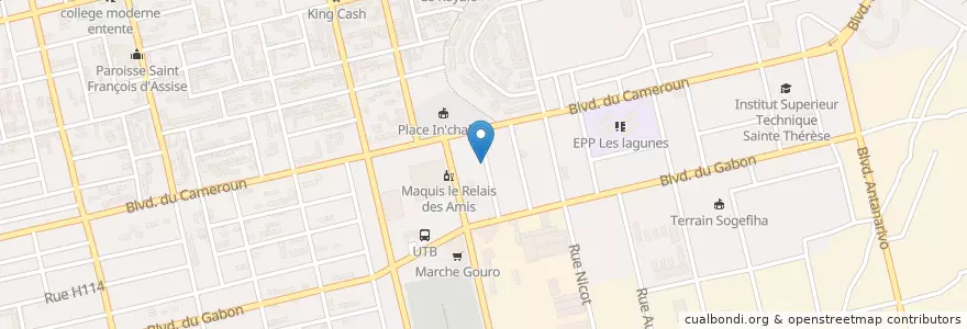 Mapa de ubicacion de Groupe Scolaire Privé Sephora en Côte D’Ivoire, Abidjan, Koumassi.