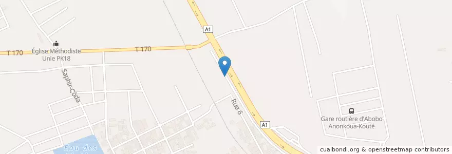 Mapa de ubicacion de Réparateur Vélo en コートジボワール, アビジャン, Abobo.