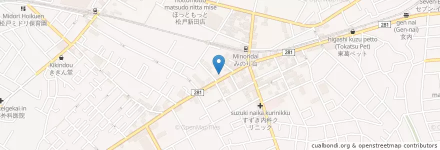 Mapa de ubicacion de 讃岐ノ国丸亀うどん en Giappone, Prefettura Di Chiba, 松戸市.
