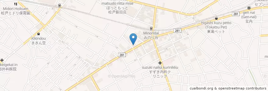Mapa de ubicacion de 中華そば志の田 en Giappone, Prefettura Di Chiba, 松戸市.