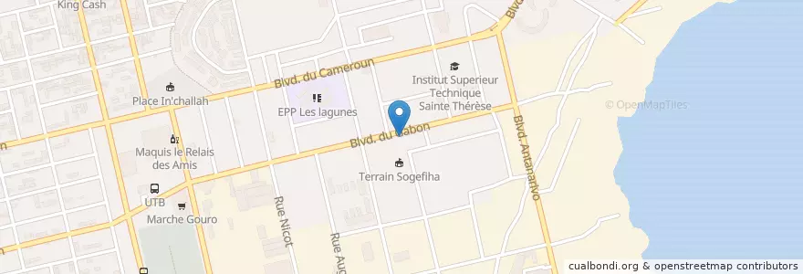 Mapa de ubicacion de Lavage Auto en Costa D'Avorio, Abidjan, Koumassi.