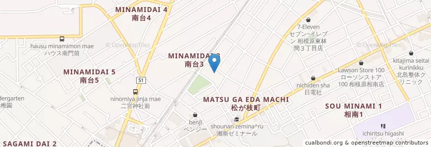 Mapa de ubicacion de 松が枝保育園 en 日本, 神奈川縣, 相模原市, 南区.