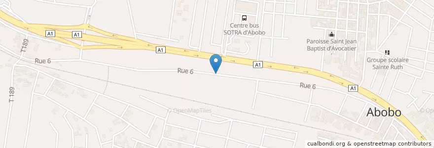 Mapa de ubicacion de Maquis 4G+ en Côte D’Ivoire, Abidjan, Abobo.