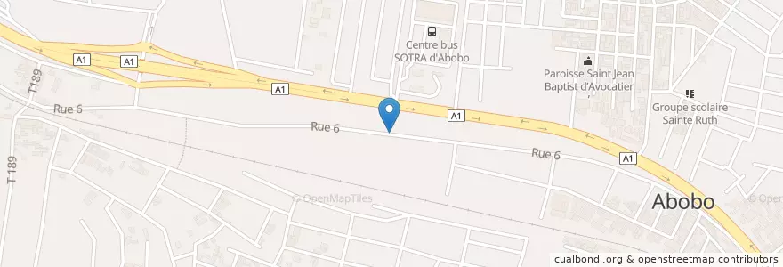 Mapa de ubicacion de Bistrot en Costa De Marfil, Abiyán, Abobo.