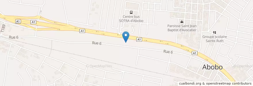Mapa de ubicacion de Groupe Scolaire Yathey N'Guessan I & II en Costa De Marfil, Abiyán, Abobo.