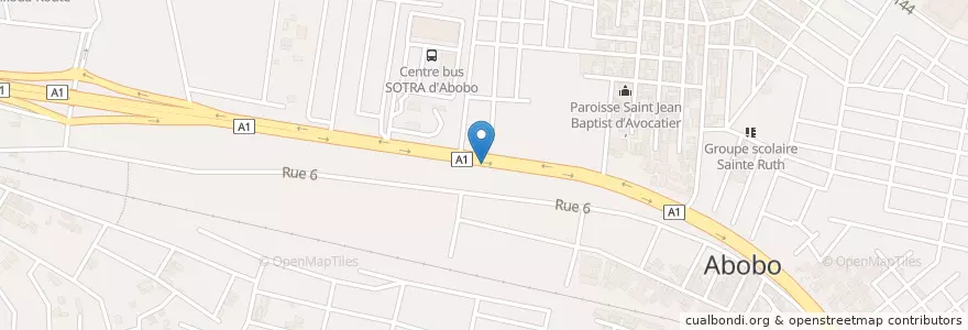 Mapa de ubicacion de Kiosque en 코트디부아르, 아비장, Abobo.