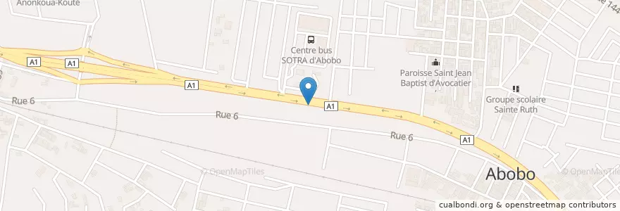 Mapa de ubicacion de Kiosque en Costa Do Marfim, Abidjan, Abobo.