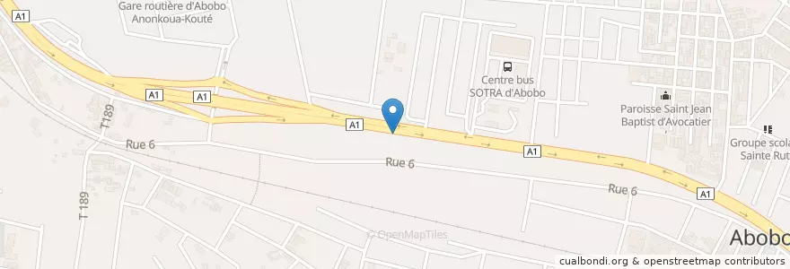 Mapa de ubicacion de Maquis Restaurant en Кот-Д’Ивуар, Абиджан, Abobo.