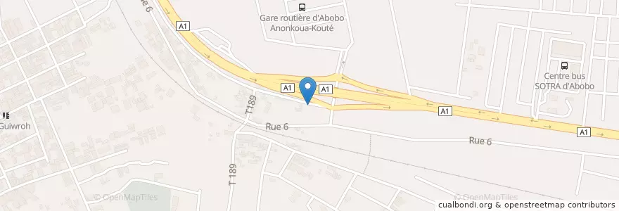 Mapa de ubicacion de Maquis en Côte D’Ivoire, Abidjan, Abobo.