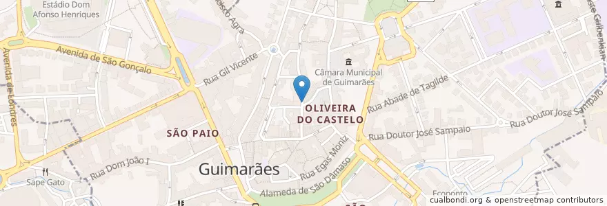 Mapa de ubicacion de Cara & Coroa en 葡萄牙, 北部大區, Braga, Ave, Guimarães, Oliveira, São Paio E São Sebastião.