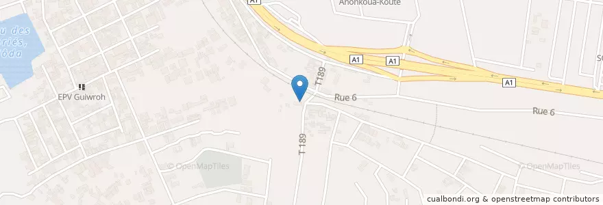 Mapa de ubicacion de Mobil Money en コートジボワール, アビジャン, Abobo.