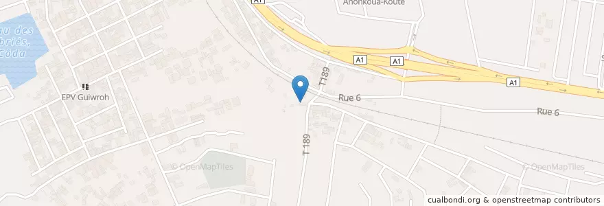 Mapa de ubicacion de Restaurant en 코트디부아르, 아비장, Abobo.
