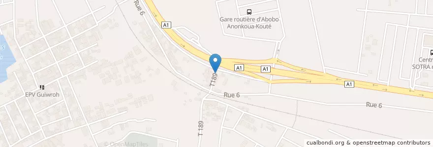 Mapa de ubicacion de Restaurant Africain en 科特迪瓦, 阿比让, Abobo.