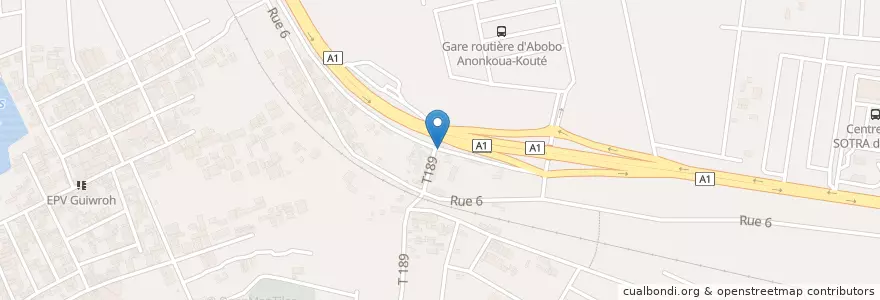 Mapa de ubicacion de Mobil Money en Costa De Marfil, Abiyán, Abobo.