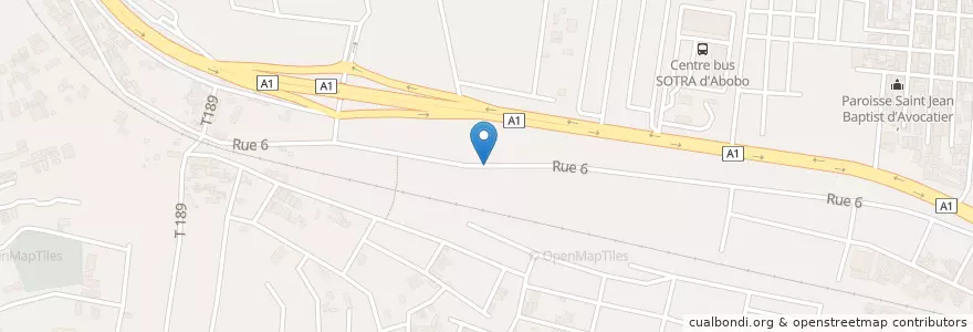 Mapa de ubicacion de Restaurant en Costa De Marfil, Abiyán, Abobo.