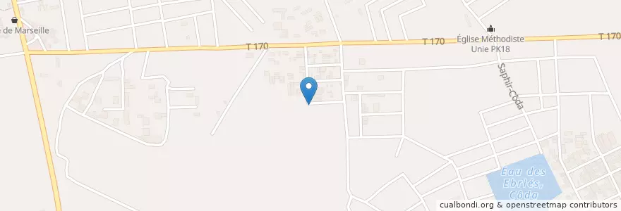 Mapa de ubicacion de Restaurant chez Affou en 科特迪瓦, 阿比让, Abobo.