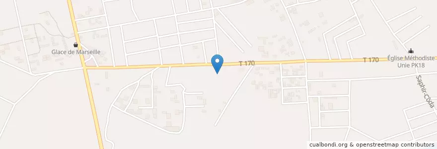 Mapa de ubicacion de Cafe express en Кот-Д’Ивуар, Абиджан, Abobo.