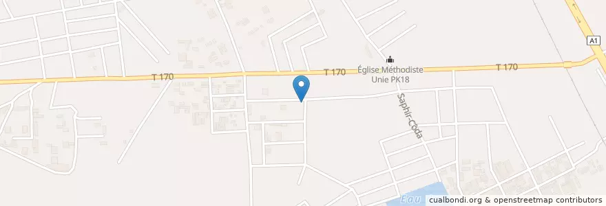 Mapa de ubicacion de Clinique ONG Assistance Médicale en 科特迪瓦, 阿比让, Abobo.