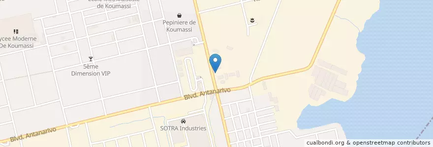Mapa de ubicacion de Centre de Perfectionnement aux Métiers du Batiment en Кот-Д’Ивуар, Абиджан, Koumassi.
