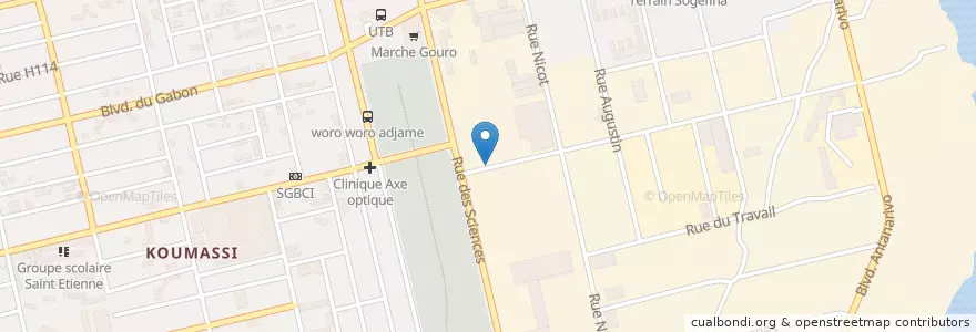 Mapa de ubicacion de Café Express en Costa De Marfil, Abiyán, Koumassi.