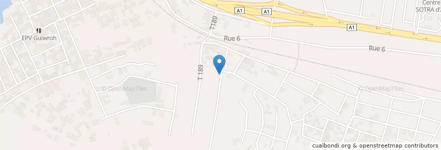 Mapa de ubicacion de Maquis Restaurant Le Bourgeois en Кот-Д’Ивуар, Абиджан, Abobo.