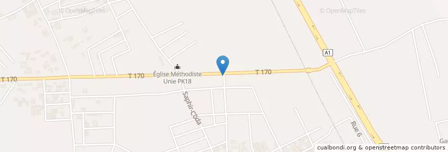 Mapa de ubicacion de Cafe Express en Кот-Д’Ивуар, Абиджан, Abobo.