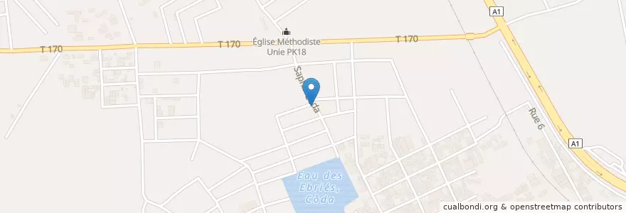 Mapa de ubicacion de Bistro en Costa De Marfil, Abiyán, Abobo.